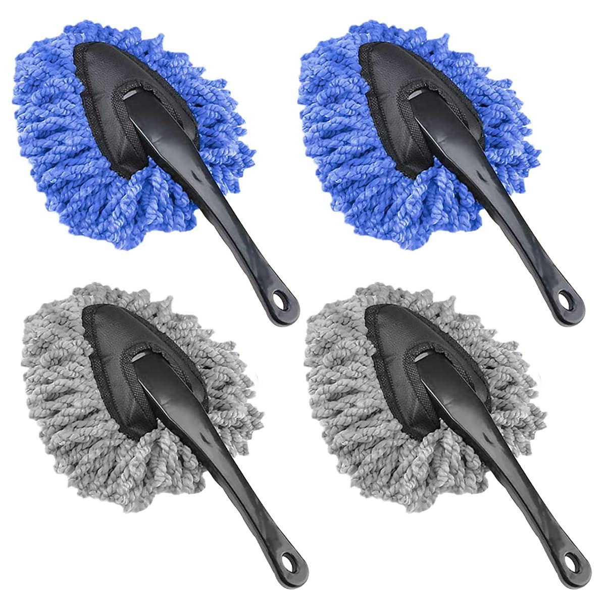 Forreen Autowasch Staubwischer, 4 Stück Auto Duster Bürste Car Duster Mikrofaser Waschbürste Reinigungsbürste mit Stiel for Car Motorcycle Automotive Dashboard Air Vents von Forreen