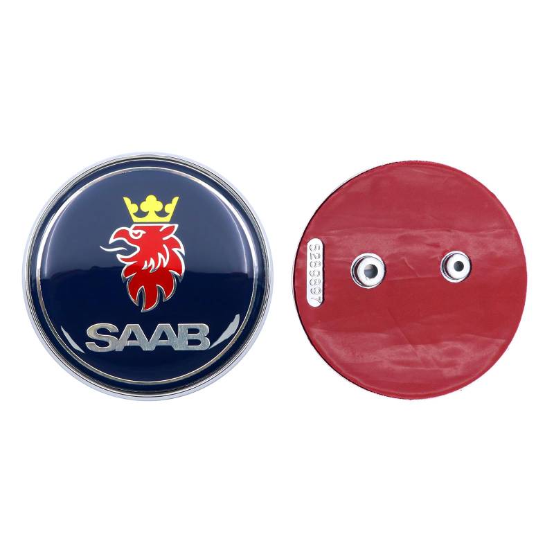 1 Stück 67 mm Auto Heckklappe Mitte Emblem passend für Saab 93 9-3 Cabriolet 1998-2003 Auto Custom Heckklappe Emblem Heckklappe Motorhaube Abzeichen Aufkleber 5289897 von Forten Kingdom