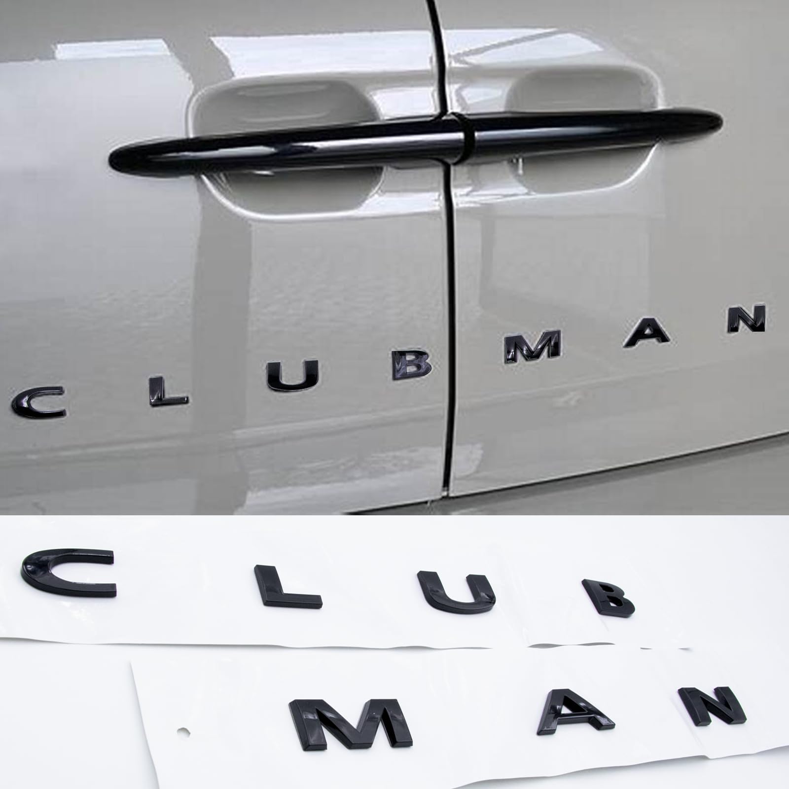 1 Stück Custom Word CLUBMAN Buchstaben-Aufkleber für Auto Kofferraum Heckklappe 3D eingefügtes Abzeichen Emblem als Ersatz (glänzend schwarz) von Forten Kingdom