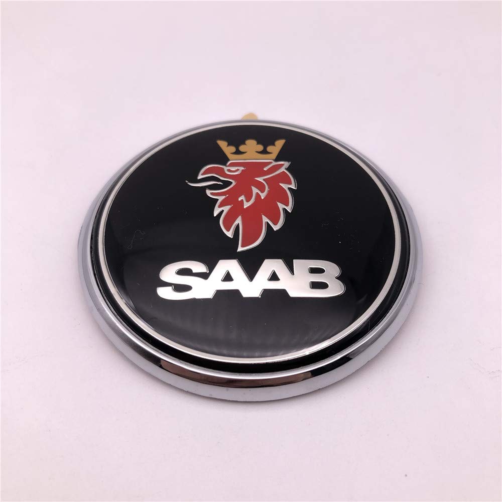 1 x 68 mm, schwarz, passend für Saab 9-5 95 Kombi 98-05 Auto Custom Heckklappe Emblem Aufkleber 5289921 von Forten Kingdom