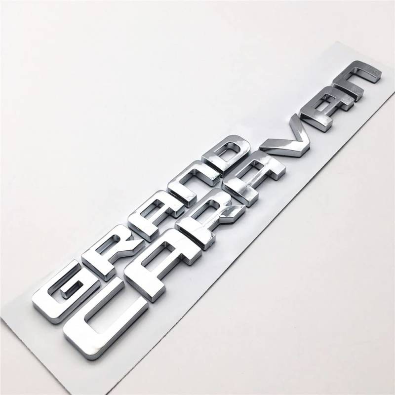 Forten Kingdom 1 x Chrom-Kunststoff-Buchstabe Grand Caravan Aufkleber für Auto, Kofferraum, 3D-Schreibwort, Namensschild, Emblem, Ersatz von Forten Kingdom