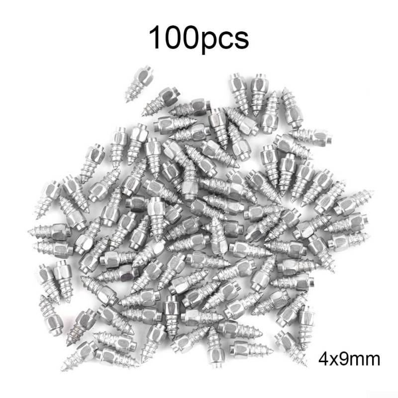 Schneeketten-Spikes, Set mit 100 Schrauben (9 mm) für verbesserte Traktion an Fahrzeugen von FortunateSweet