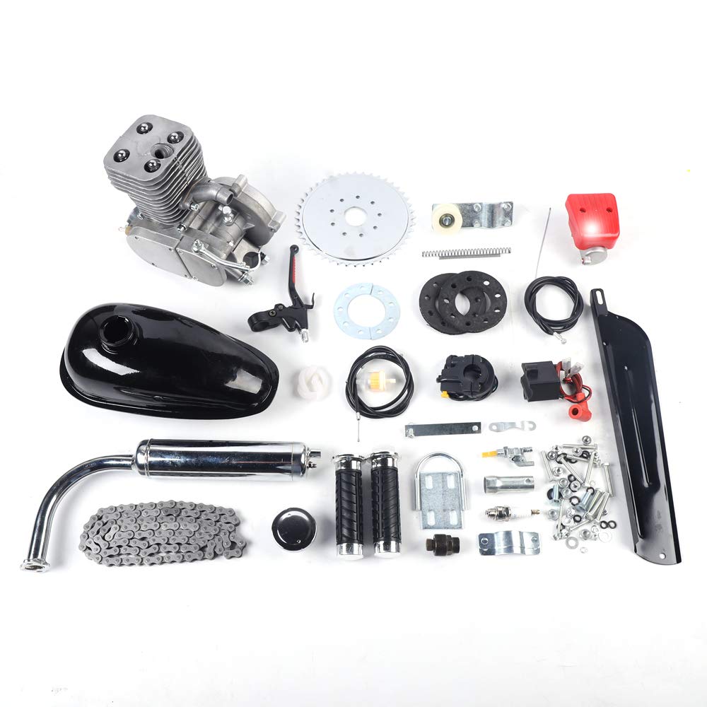 2-Takt Fahrradmotor 100CC Motorisierte Conversion Kit, Gas Moteur Fahrrad Benzin Hilfsmotor Bike Engine Kit für die meisten 26/28 Motorisierte Fahrräder von FortyFor