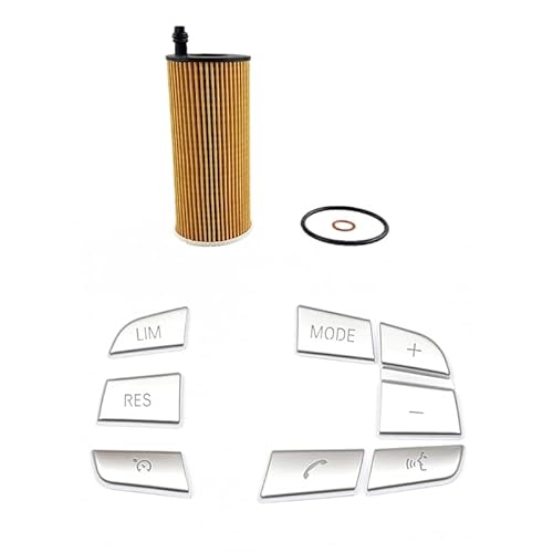 Fossthiroy 1 Set für F10 F25 F30 F31 328D X3 Ölfilter-Kit OX404DECO & 7 Stück Auto-Lenkradtastenschalter-Abdeckungen von Fossthiroy