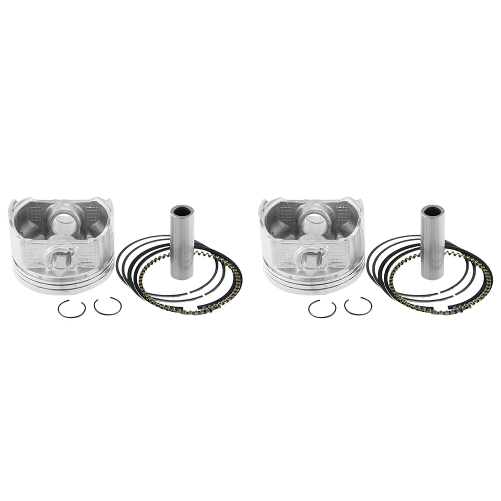 Fossthiroy 2 Set 65,5 mm Motorrad-Kolbenring, 15 mm Stiftring-Set, Zylinder-Kolbenringdichtung für Zongshen CB250CC Motor ATV von Fossthiroy