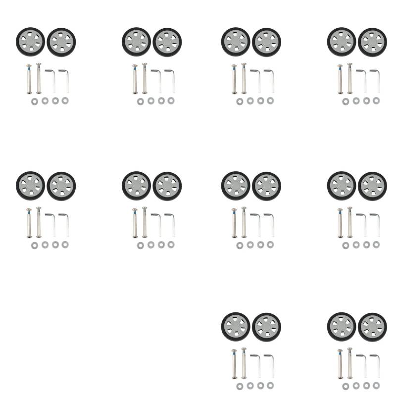 Fossthiroy 20 x Gepäckzubehör, Räder, Flugzeug, Koffer, Riemenscheibe, Stumm, Radverschleiß, Teile-Reparatur, 55 x 12 mm von Fossthiroy