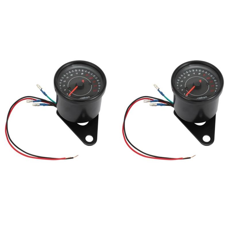 Fossthiroy 2X Digitale Elektronische Induktion Ip65 LED Hintergrundbeleuchtung Universal Motorrad Tachometer Zähler 13 Karat Min Shift Tachometer Gauge von Fossthiroy