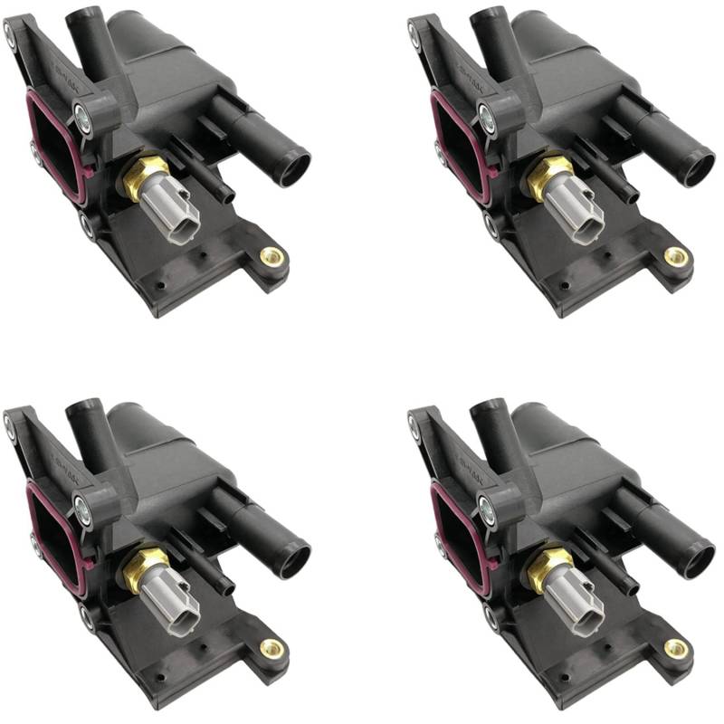 Fossthiroy 4X Neues Thermostat Motor KüHlung Wasser Auslass mit Sensor für 3 5 6 2006-2013 2.0L-L4 LF941517Z von Fossthiroy