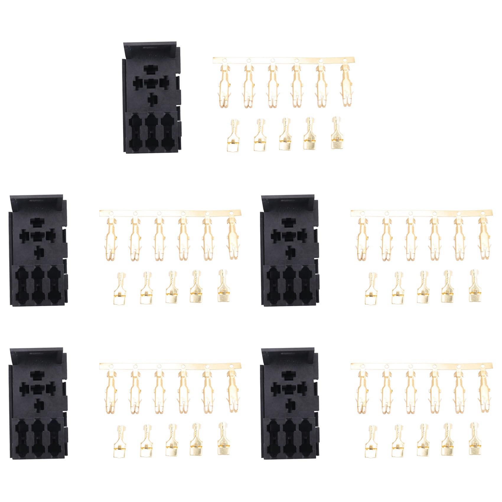 Fossthiroy 5 x Relais für Auto, Wohnmobil, Yacht und 3 Sicherungen, Basis-Set – 4, 5-polig und Blinkrelais, Ato-Sicherungshalter, Steckdosenbox von Fossthiroy