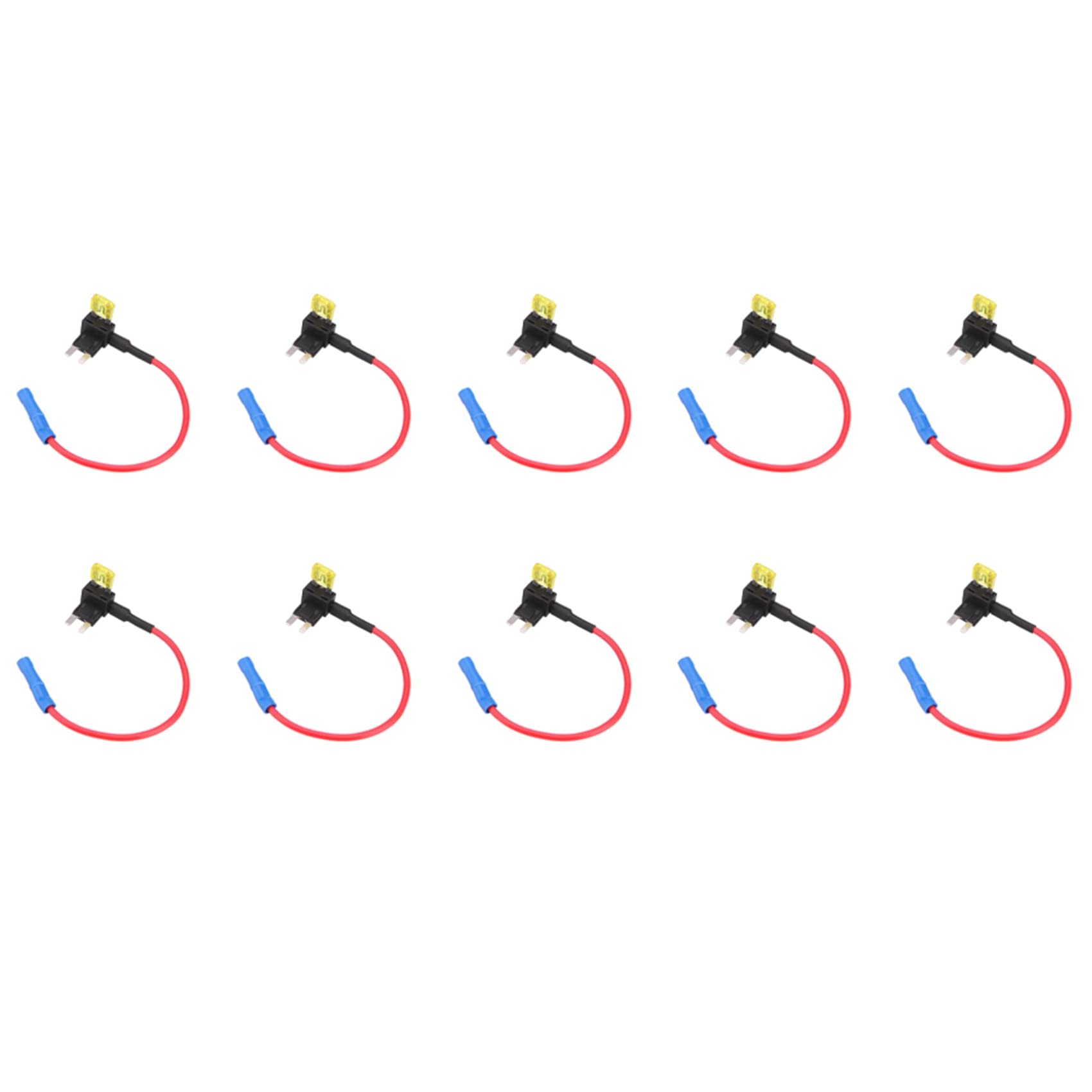 Fossthiroy Flachsicherungsadapter mit 2 Einsätzen, für Kfz-Sicherungen, ATT Mini, flaches Profil, 10 Stück von Fossthiroy