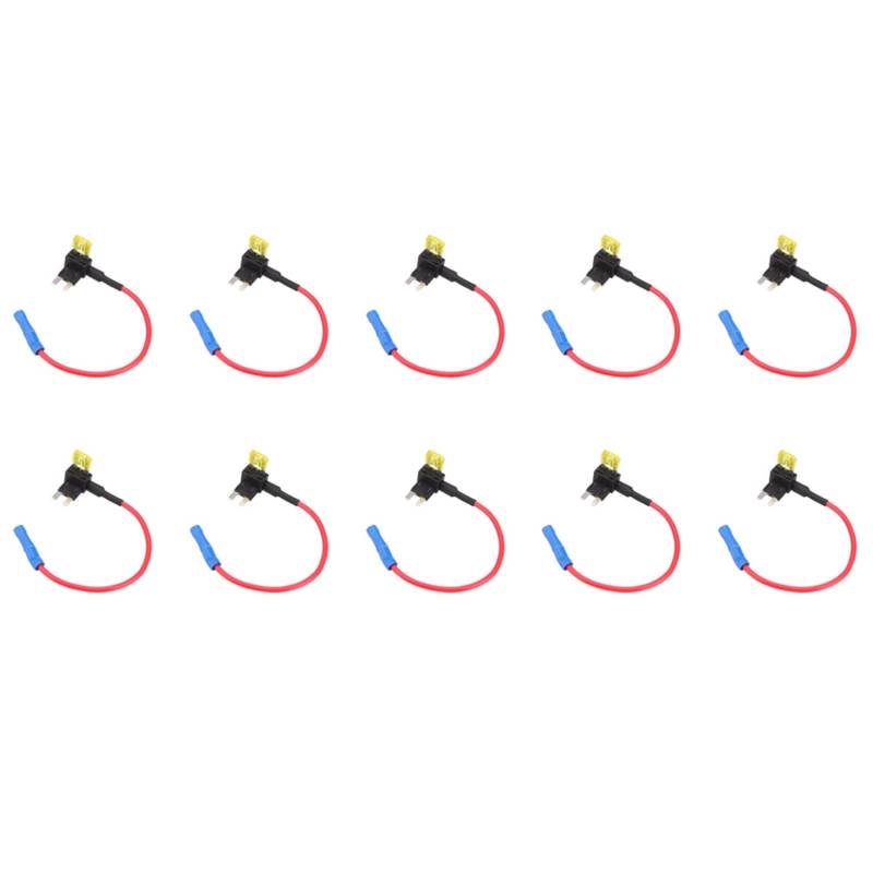Fossthiroy Flachsicherungsadapter mit 2 Einsätzen, für Kfz-Sicherungen, ATT Mini, flaches Profil, 10 Stück von Fossthiroy