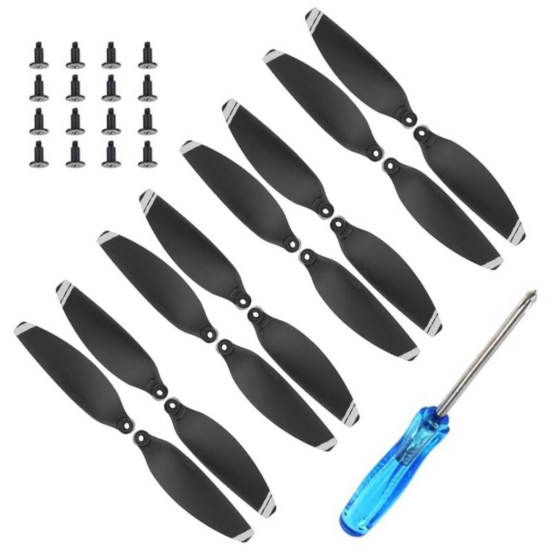 Mavic Mini Propeller, 16 Pcs Propeller Ersatzklingen für DJI Mavic Mini, 360° Propellerschützer, Zubehör für Drohnen, Ersatzpropeller,geringes Gewicht,geräuscharm,stabiles Flugdrohnenzubehör (Silber) von Fouvin