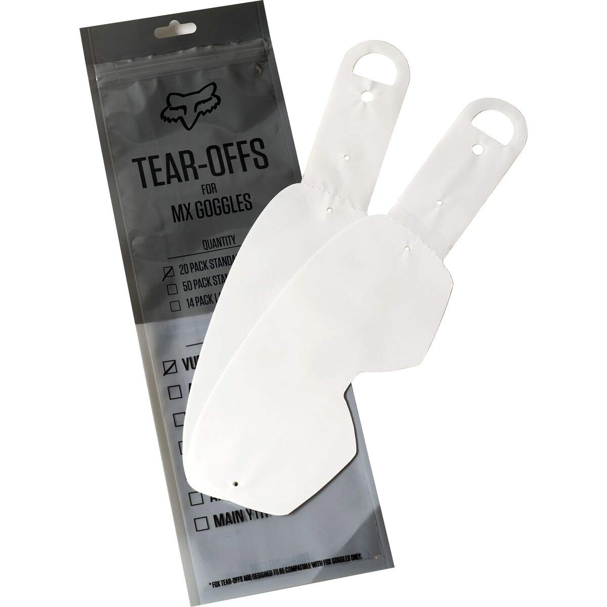 Fox Airspace/Main Ii Std Tear Off-20Pk Clear von Fox Racing