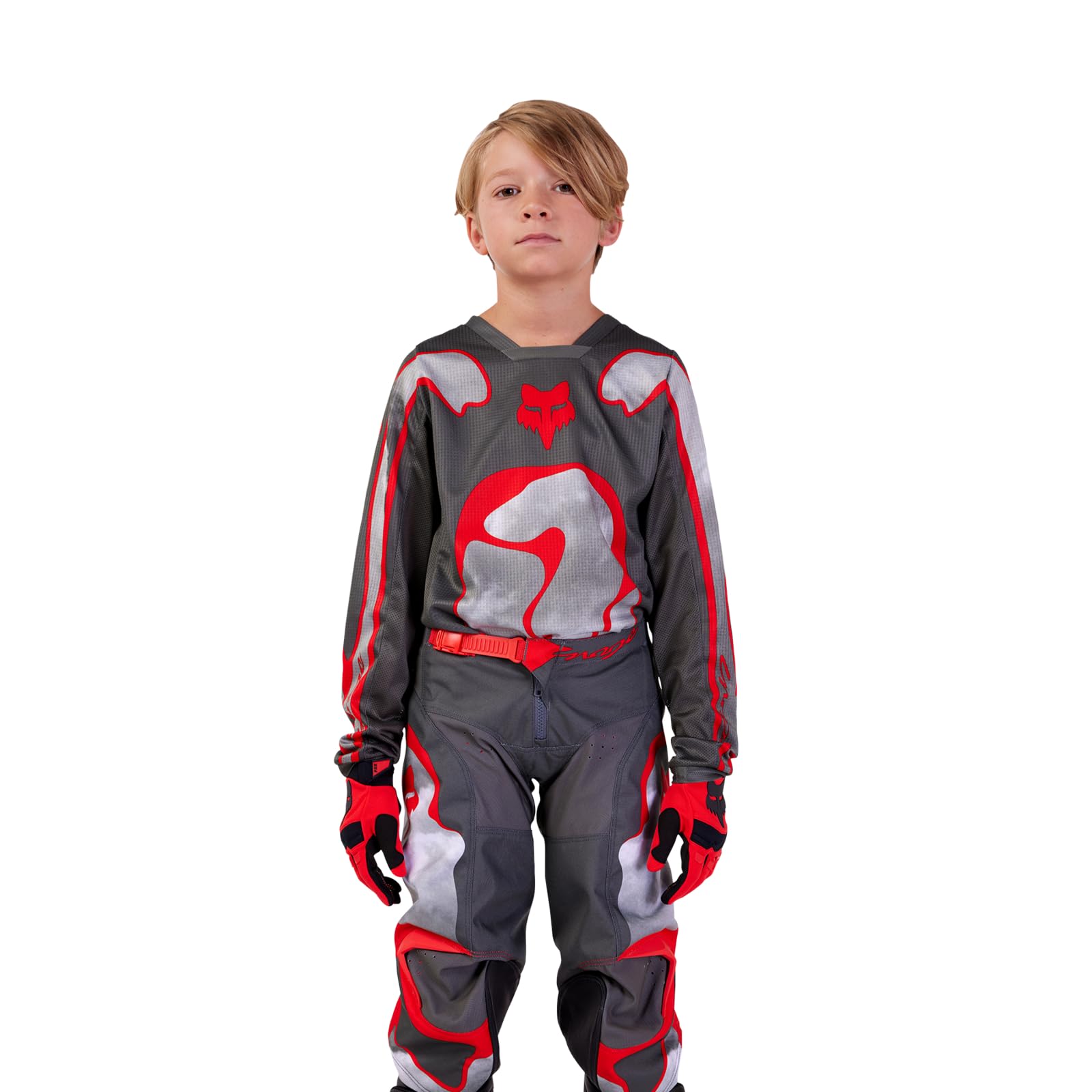 Fox Racing Jungen Jugend 180 Atlas Motocross Trikot, Grau/Rot, M von Fox Racing