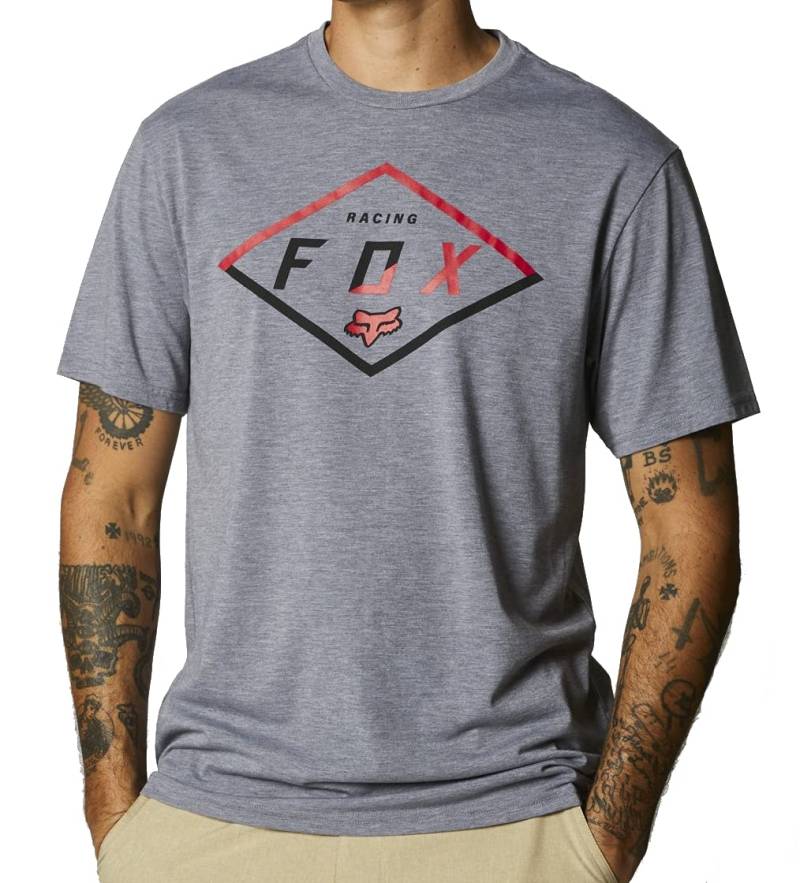 Badge Ss Tech Tee Heather Graphite von Fox