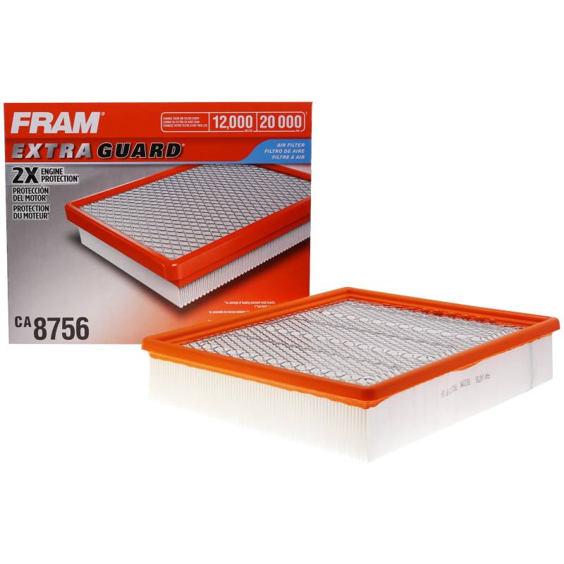 FRAM Extra Guard CA8756 Ersatz-Motorluftfilter für ausgewählte Cadillac-, Chevrolet und GMC Modelle, bietet bis zu 12 Monate oder 12.000 km Filterschutz von Fram