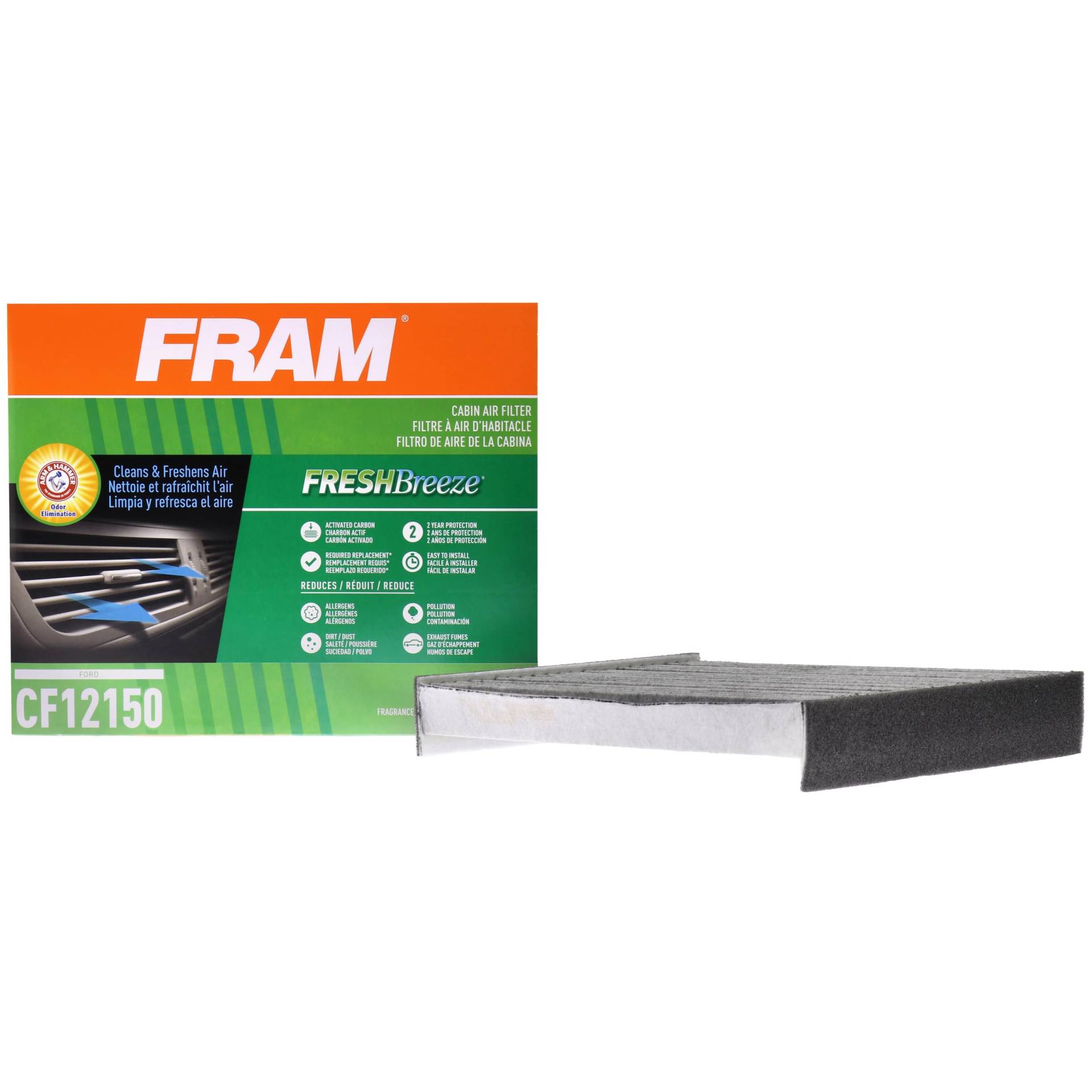 FRAM Fresh Breeze Innenraumfilter mit Arm & Hammer Backpulver CF12150 für Mazda/Toyota Fahrzeuge von Fram