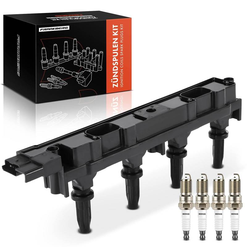 Frankberg 1x Zündspule + 4x Zündkerze Benzin Kompatibel mit C4 I LC 2.0L 2004-2008 307 3A/C 2.0L 2005-2007 206 Schrägheck 2A/C 2.0L 2003-2007 Replace# 1640 von Frankberg