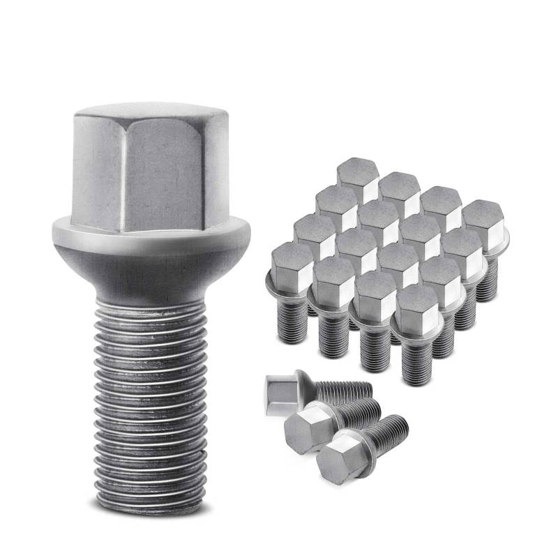 Frankberg 20x Radbolzen Radschraube Kompatibel mit A,B,C,E,M,S,R,GL,GLA,GLK-Klasse CLA CLK CLS 1998-2019 0009904907 von Frankberg