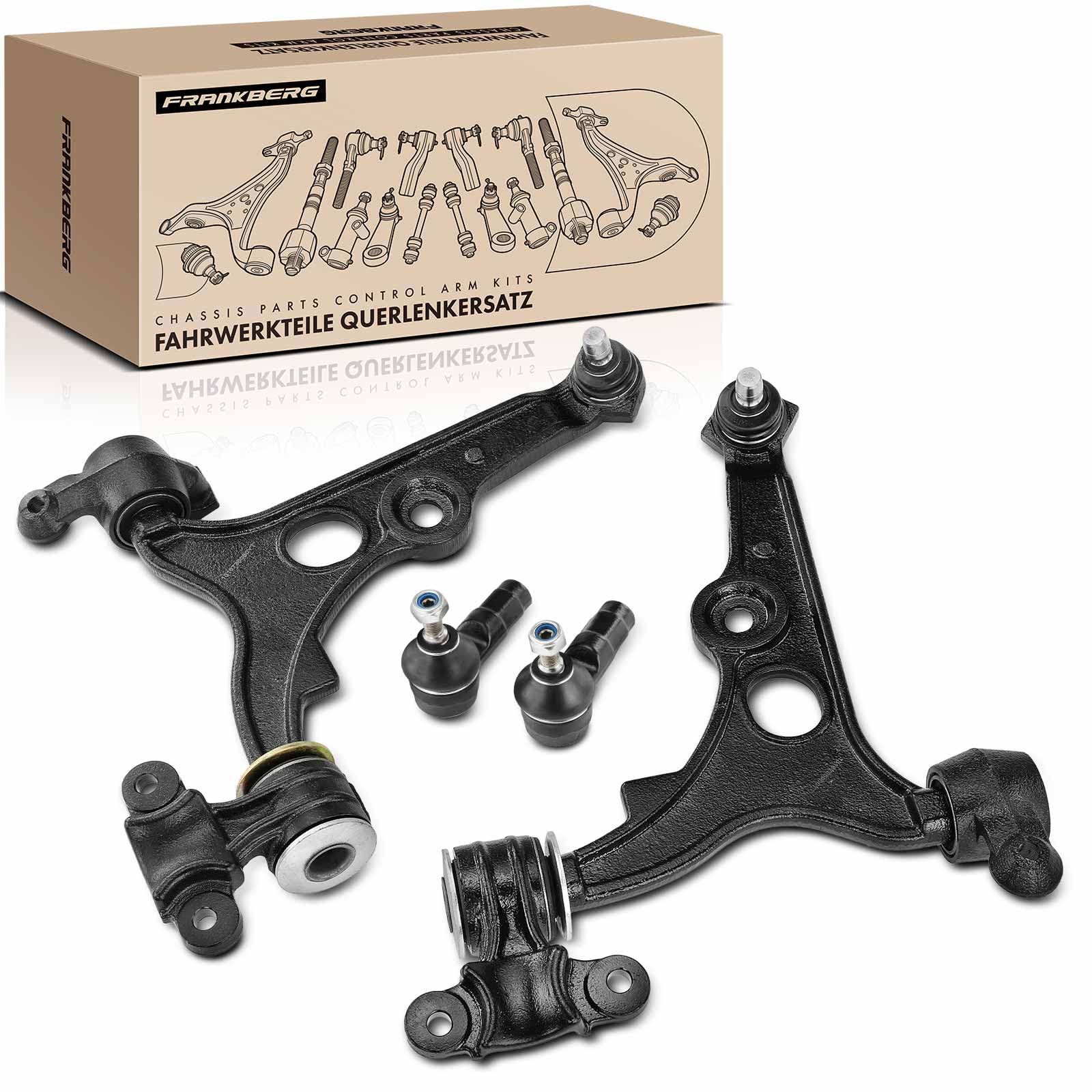 Frankberg 2x Querlenker + 2x Spurstangenkopf Vorderachse Links Rechts Unten Kompatibel mit Ulysse 220 1.8L-2.1L 1994-2002 806 221 1.8L-2.0L 1994-2002 Replace# 1313083080 von Frankberg