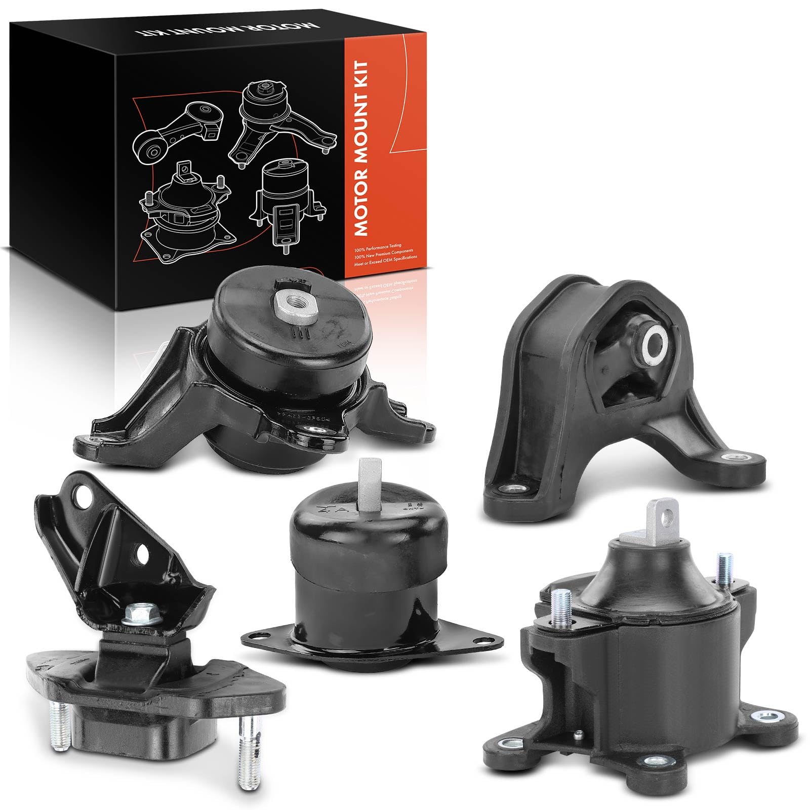 Frankberg 3x Motorlager + 2x Getriebelager Schaltgetriebe Kompatibel mit Accord VIII CU 2.4L 2008-2015 Accord VIII Kombi CW 2.4L 2008-2012 Replace# 50830TA0A01 von Frankberg