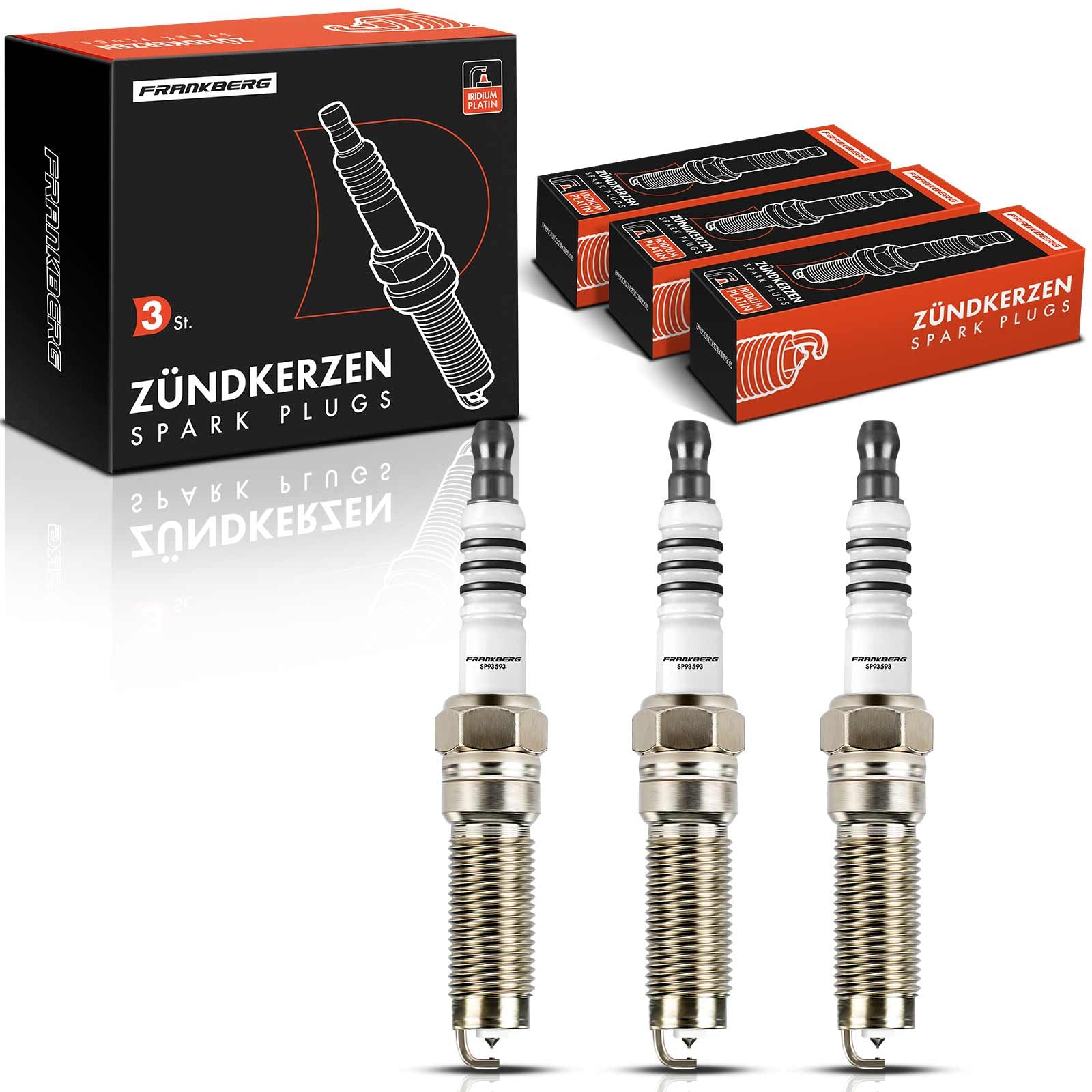 Frankberg 3x Zündkerze Zündkerzen Kompatibel mit Fiesta VI CB1 CCN 1.0L 2012-2017 Focus III 1.0L 2012-2020 C-Max II Van 1.0L 2015-2019 Replace# SILZNAR8C7H von Frankberg