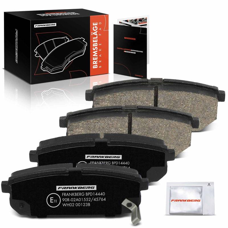 Frankberg 4x Bremsbeläge Hinterachse Kompatibel mit Sorento I JC 2.4L 2002-2006 Sorento I JC 2.5L 2002-2009 Sorento I JC 3.3L 2007-2009 Sorento I JC 3.5L 2002-2009 Replace# 583023ED00 von Frankberg