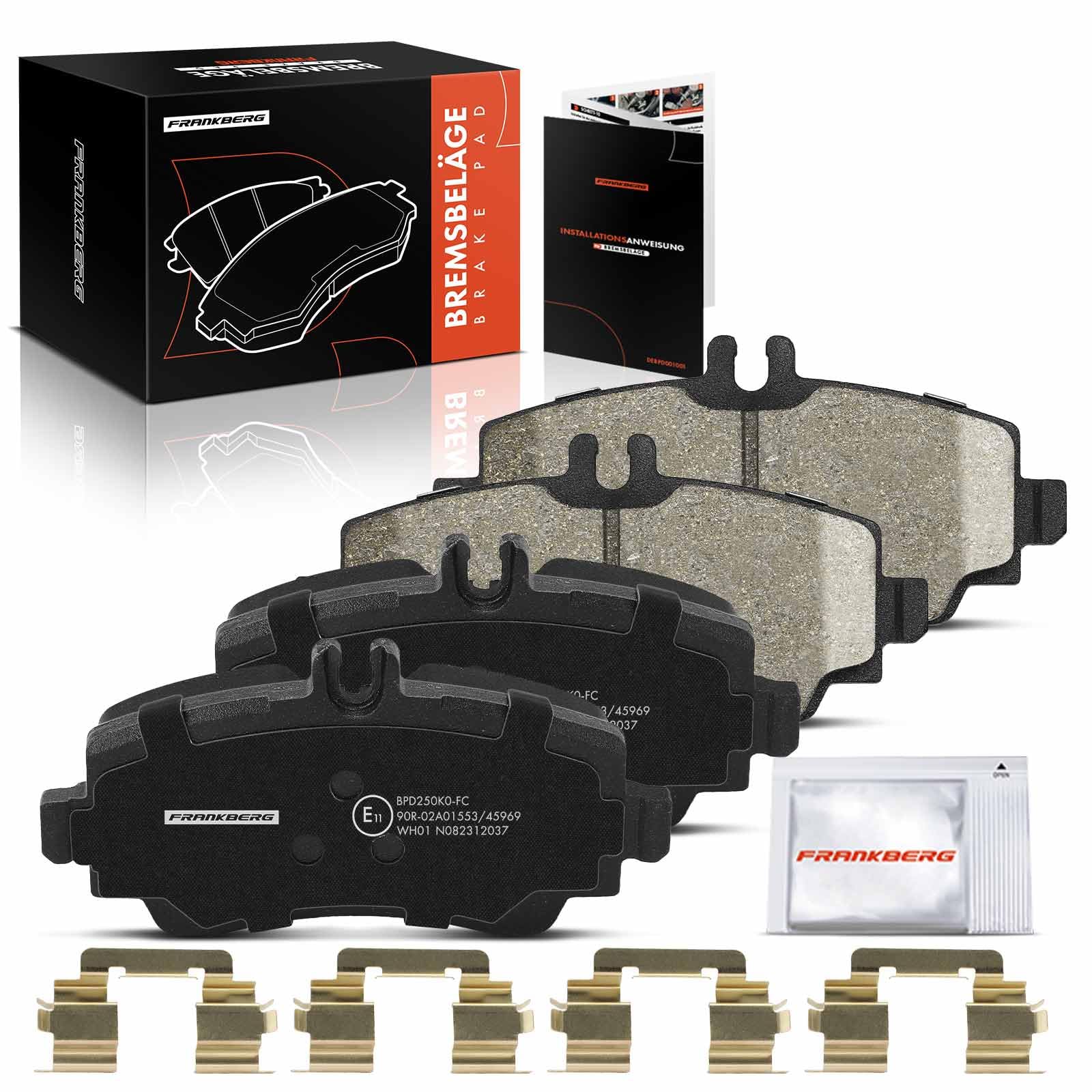 Frankberg 4x Bremsbeläge Vorderachse Links Rechts Kompatibel mit A-Klasse W168 A 140 1.4L 1997-2004 A-Klasse W168 A 140 1.6L 2001-2004 A-Klasse W168 A 160 CDI 1.7L 1998-2004 Replace# 1684200020 von Frankberg