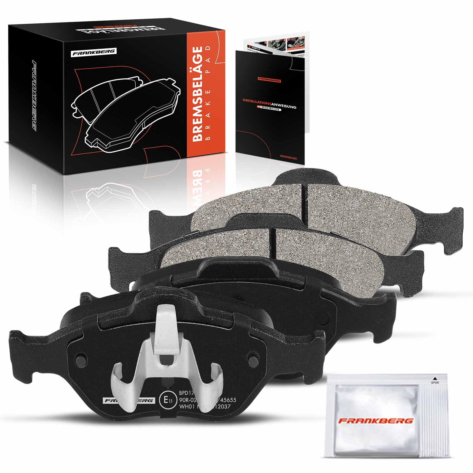 Frankberg 4x Bremsbeläge Vorderachse Links Rechts Kompatibel mit Fiesta IV JA JB 1.0L-1.8L 1995-2002 Fiesta Kasten J3 J5 1.3L-1.8L 1996-2003 Fusion JU 1.2L-1.6L 2002-2012 Replace# YS6J2K021DC von Frankberg