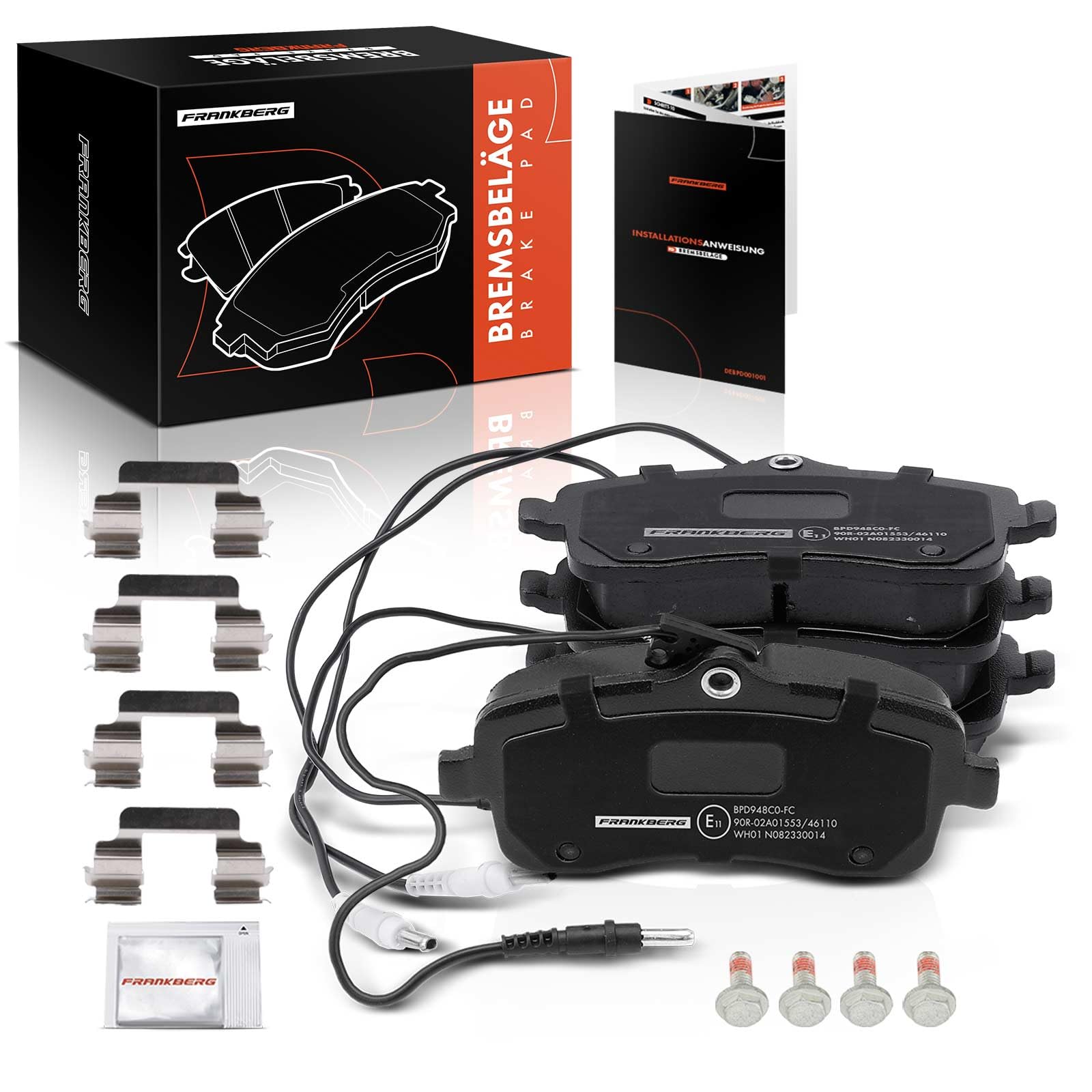 Frankberg 4x Bremsbeläge Vorderachse Links Rechts mit Zubehör Kompatibel mit 407 6D 1.6L 1.8L 2.0L 2004-2011 407 SW 6E 1.6L 1.8L 2.0L 2004-2011 Replace# 425277 von Frankberg