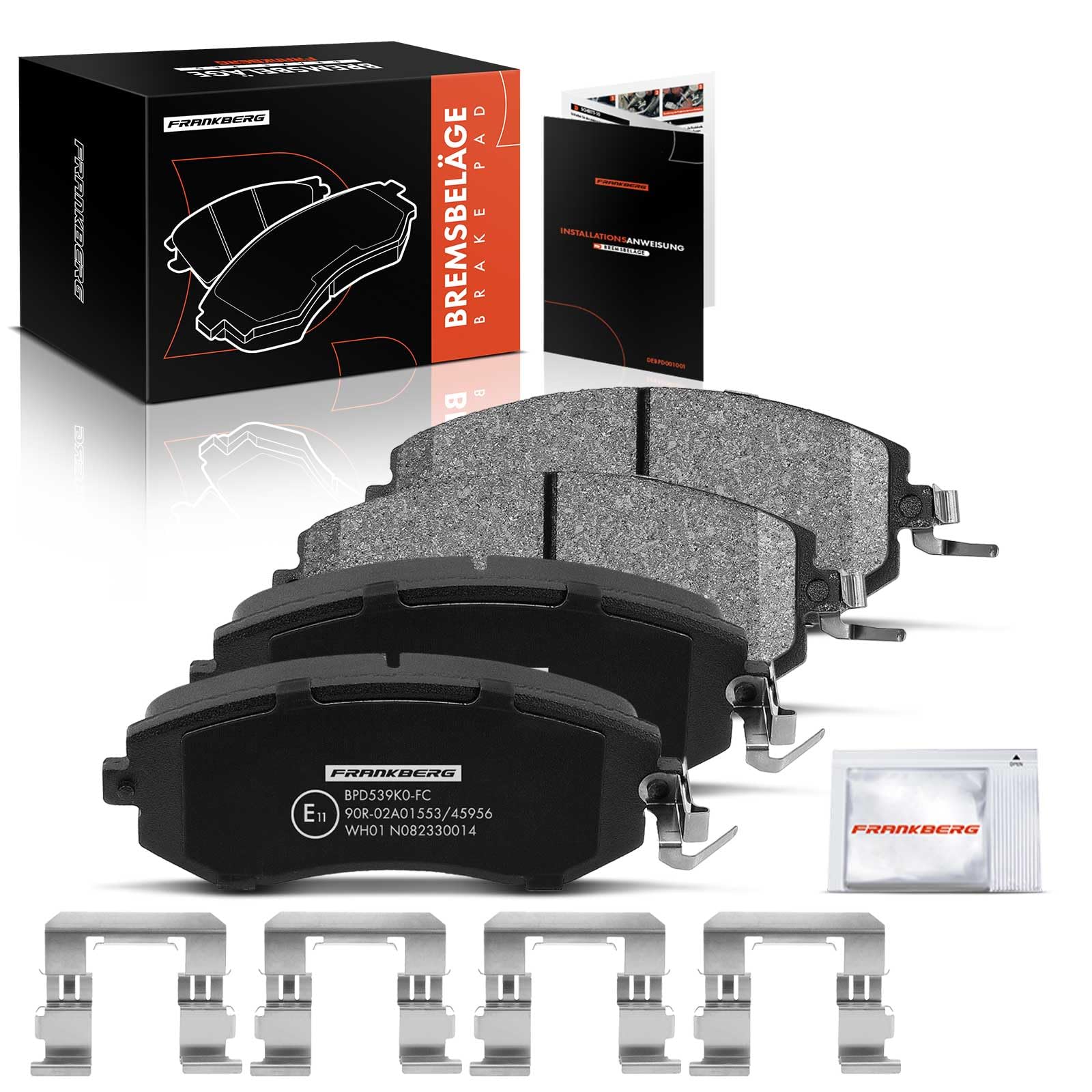 Frankberg 4x Bremsbeläge mit Bremsenschmiermittle Vorderachse Kompatibel mit Forester SH 2.0L 2.5L 2008-2024 XV GP 1.6L 2.0L 2012-2024 Legacy V BM 2.5L 2012-2014 Replace# 26296SC010 von Frankberg