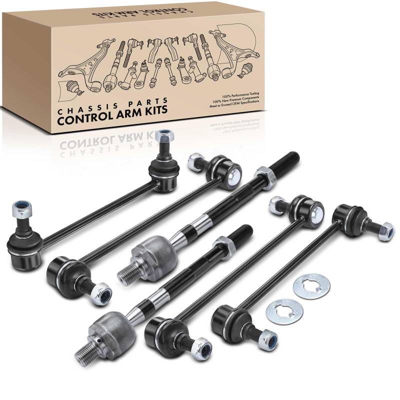 Frankberg 4x Koppelstange + 2x Spurstange Vorderachse Hinterachse Kompatibel mit Tucson JM 2.0L 2.7L 2004-2010 Sportage JE KM 2.0L 2.7L 2004-2009 Replace# EV800095 von Frankberg