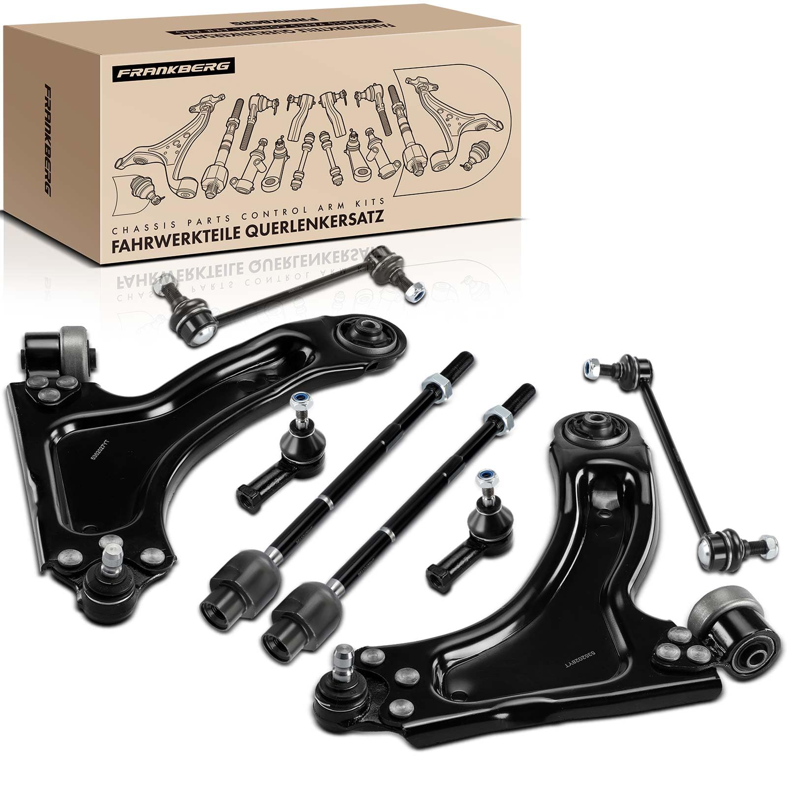 Frankberg 8x Querlenker Koppelstangen Vorne Links Rechts Kompatibel mit Meriva X03 1.2L 1.4L 1.6L 1.7L 1.8L 2003-2010 Replace# 093388568 von Frankberg