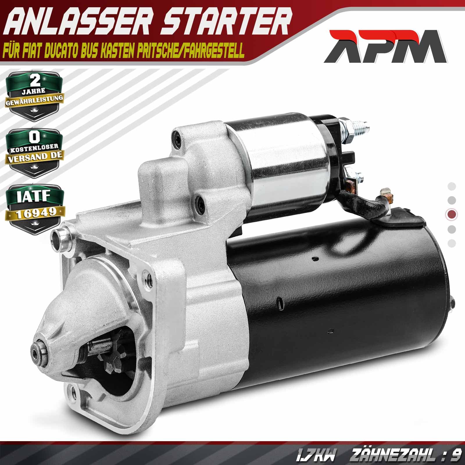 Frankberg Anlasser Starter 1,7KW Kompatibel mit Ducato 250 290 2.3L Diesel 2006-2014 Replace# 51832949 von Frankberg