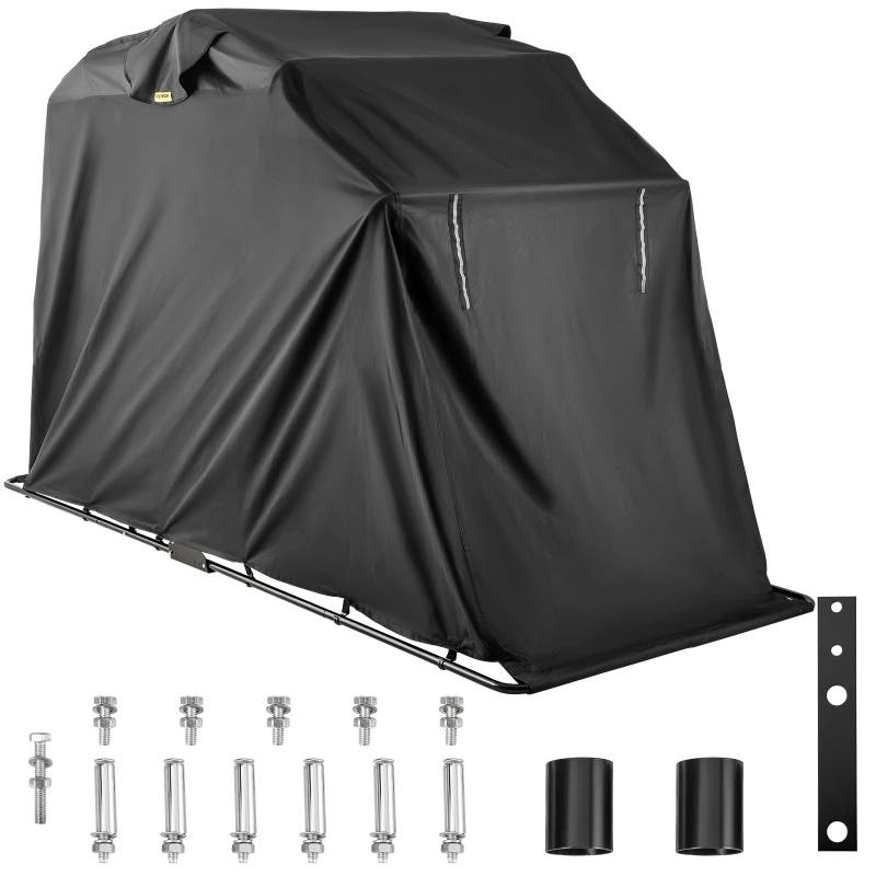 Frantools Motorradabdeckung 600D Motorradgarage Oxford Rollabdeckung wasserdicht, schwarz, Extra Groß von Frantools