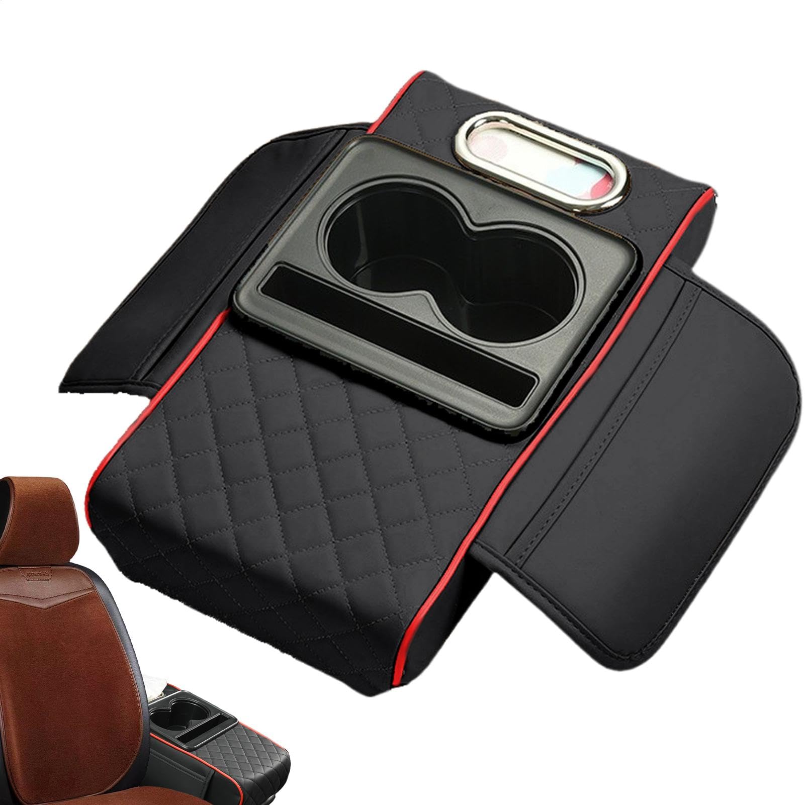 Center Console Cover, Car Armrest Protector, Multifunctional Console Cover, Car Interior Accessories, Multifunctional Center Console Cover with Armrest Cup Holder and Phone Holder von Fravsiu