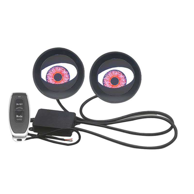 Fravsiu Evil Eyes Headlight, Remote Control Car Lamp, Led Headlight Devil Eye, Adjustable Eye Pattern Light, Remote Control Led Headlight with Adjustable Eye Pattern Design for Trucks and Caravans von Fravsiu