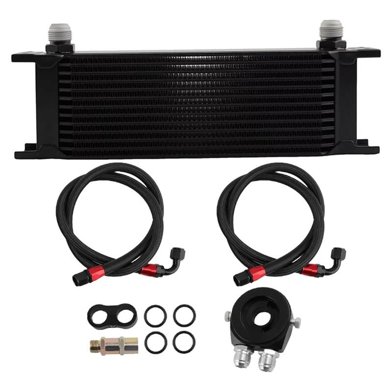 Heavy Duty Car Engine Oil Cooler | 13 Rows Transmission Cooler Kit For Efficient Cooling | Radiator Oil Cooler Accessories For Performance Vehicles 13 Rows Car Transmission Cooler | E von Fravsiu