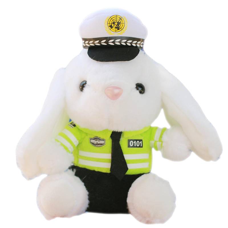 Policeman Bunny Plush Toy | Cartoon Trunk Rabbit Ornament | Cute Cartoon Trunk Decoration | Car Tail Pendant Plush Motorcycle Decoration Plush Toy Rabbit Trunk Car Ornament Decoration for Car von Fravsiu