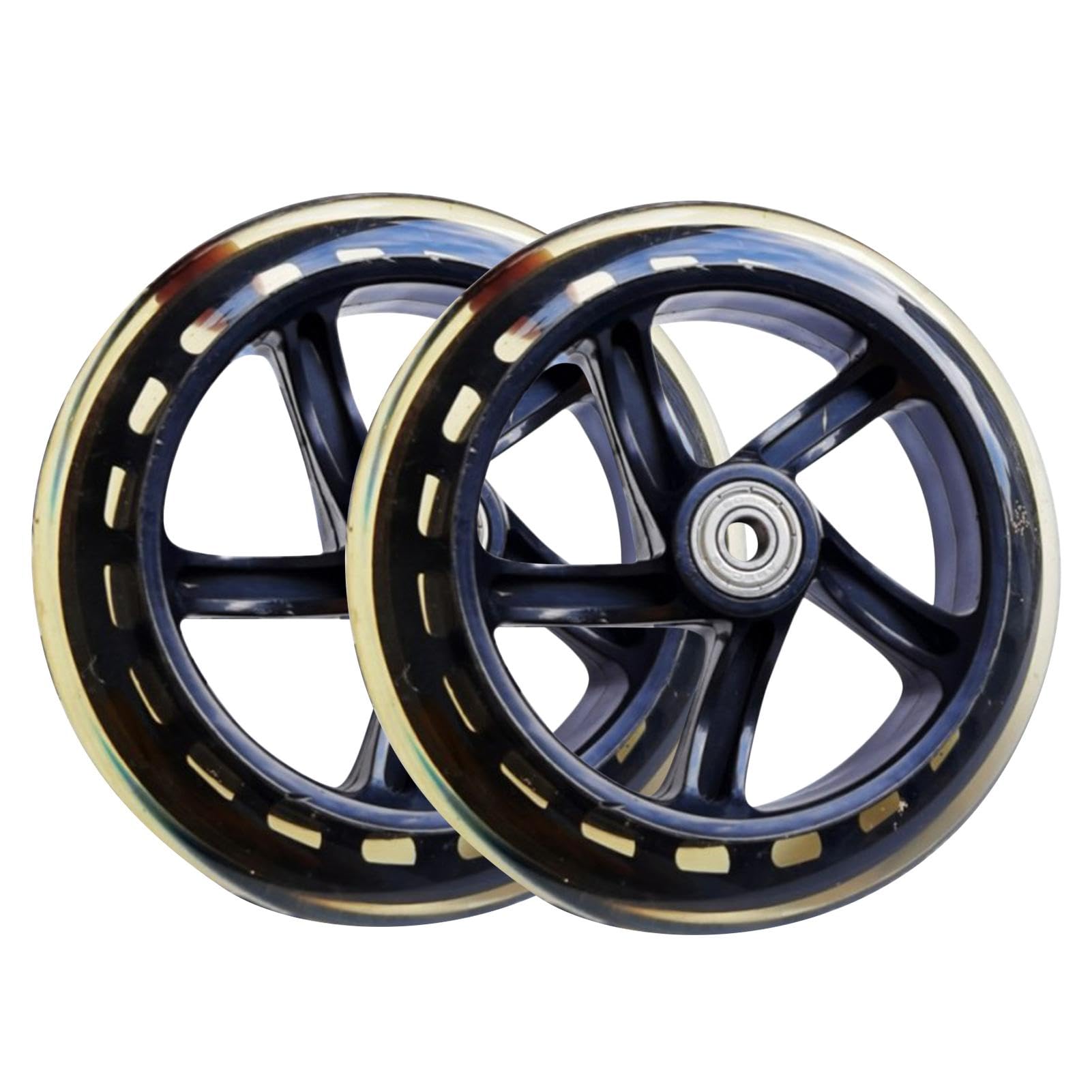 Replacement Wheels, Spare Tires Wheel, 2X Solid Scooter Tires, Trolley Replacement Wheels, 145/180/200mm Scooter Wheels, Quiet Wheels for Trolley Scooter Wheelchairs von Fravsiu