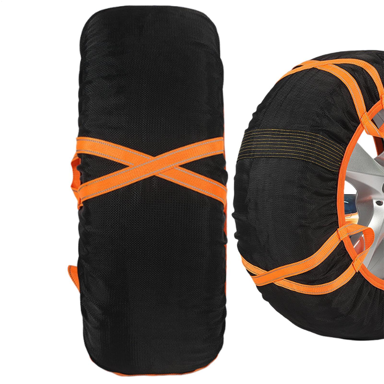 Tire Socks for Snow, Anti-Slip Tire Covers, Reflective Tire Strips, Snow Tire Covers, Tire Socks for Snow and Ice, Anti-Slip Cover with Reflective Warning Strips for Snow and Ice von Fravsiu