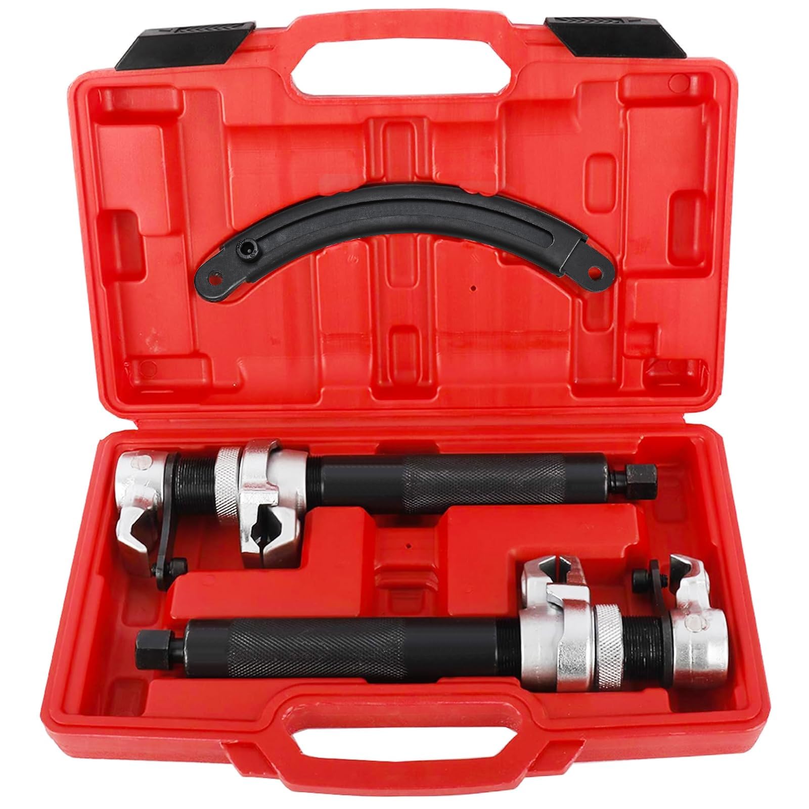 FreeTec Federspanner Set 3tlg | Profi Werkzeug für KFZ Federn | Tuning & Tieferlegung | Spanner für Stossdämpfer | 1,2T (1200kg) Belastbarkeit (Rot) von FreeTec