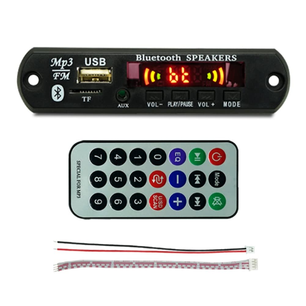 Frefgikty USB MP3 Modul Bluetooth 12V MP3 WMA Decoder Board Audio Modul FM AUX USB TF Radio für Remote Musik Lautsprecher von Frefgikty