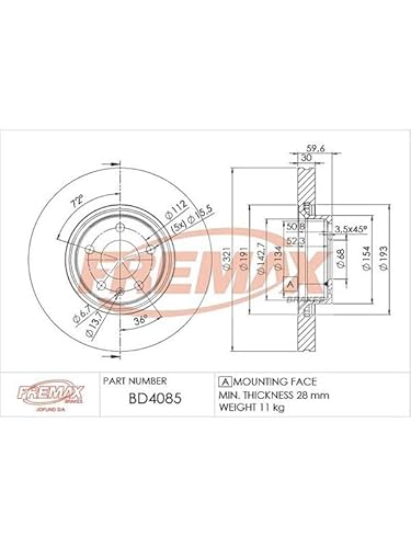 FREMAX BD4085 Bremsscheiben von Fremax