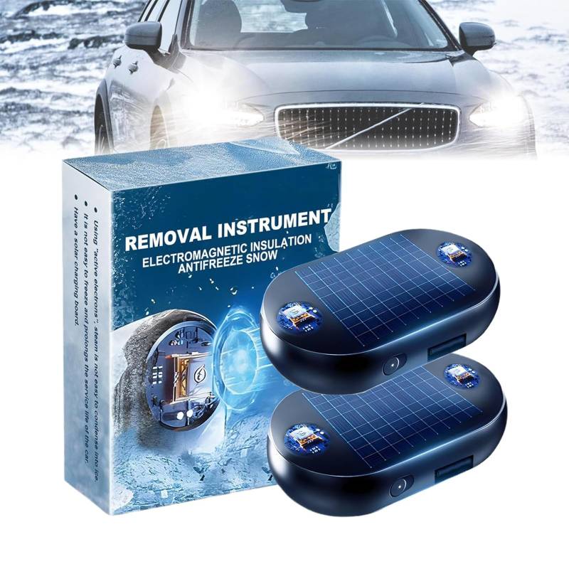 Upgrade Solar Drive Elektromagnetisches Auto-Schneeräumgerät, tragbare kinetische Molekularheizung, Auto-Schneeräumung vorne und hinten, schmelzender Schnee für das Autohaus (2Pcs) von Frenaki