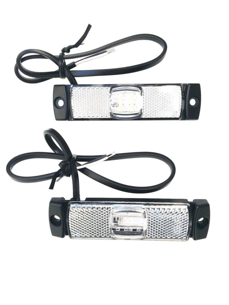 2x LED Umrissleuchte Weiß 130x14,5x32 Begrenzungsleuchte 12V 24V LKW Anhänger von FRISTOM