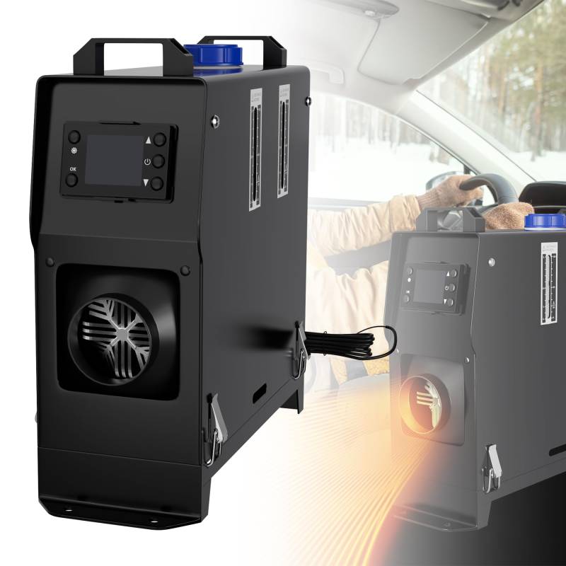 Froadp 12V 5KW Diesel Standheizung Lufterhitzer mit Fernbedienung LCD Monitor für KFZ Heizung 5L Diesel Luftheizung Kraftstoffheizung mit Überhitzungsschutz für Wohnmobil PKW LKW Auto Boot (Schwarz) von Froadp