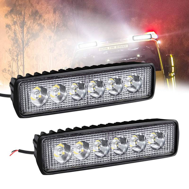 Froadp 18W LED Arbeitsscheinwerfer Quadrat Offroad Flutlicht Zusatzscheinwerfer 12V/24V Rückfahrscheinwerfer Arbeitslicht IP67 für SUV UTV ATV(2 Stück) von Froadp