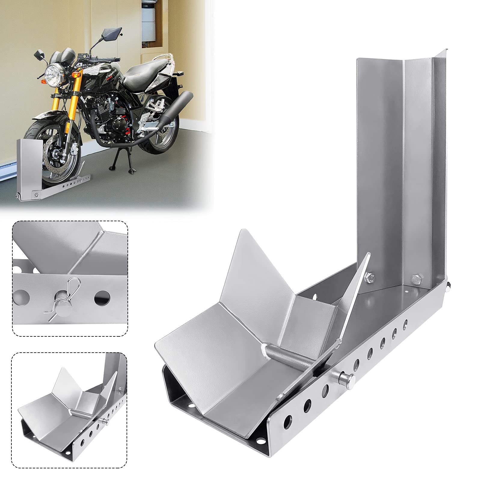 Froadp Einstellbar Montageständer Mobile Motorrad Ständer aus Stahl Transportständer mit Ankerbolzenlöchern Verstellbarer Verladehilfe Motorradwippe für Wartung Reparatur und Montage (1 Stück) von Froadp