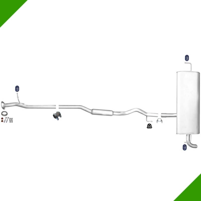 Mitteltopf Endtopf für Nissan Quashqai +2 I 7-Sitzer 2.0 Auspuff Anbausatz von Fröschl Autozubehör